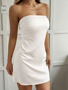 Vaiaye Ladies' Strapless, Strapless, Backless Sexy Dress - Champagne - View 8