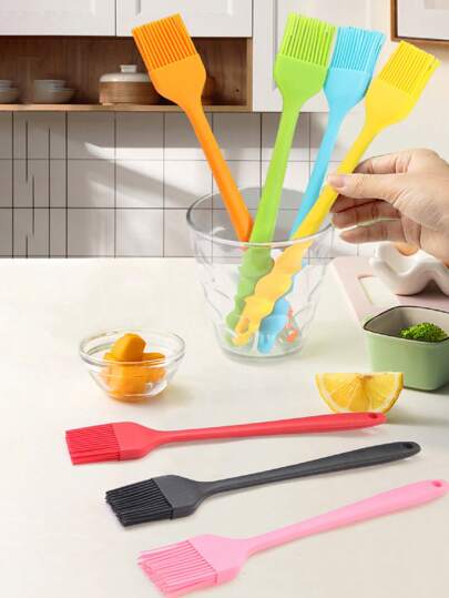 1pc (7.5inch) Mini Silicone Basting Brush, Heat Resistant Pastry Brush For Grilling, Baking, Cooking, Dishwasher Friendly