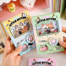 [可爱猫咪笔记本] 80 张迷你笔记本 | 口袋大小的计划本，配有彩色内页，可爱猫咪风格待办事项清单整理器，适用于创意、剪贴簿、DIY 工艺品和日常日程安排（样式随机）