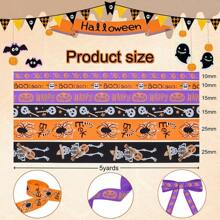 Halloween Schädel Gros-Grain-Band Dekoration, Kürbis Spinne Geist Festival Geschenkverpackungsband-Set