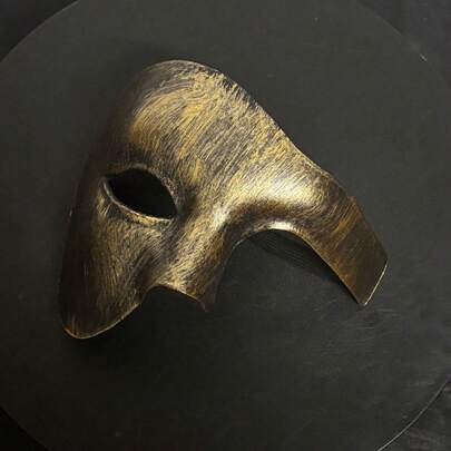 1PC Elegant One-Eye Half Face Masks For S - Phantom Of The Opera Costume, Couple Matching Mask Set For Weddings, Masquerade Parties & Theater Performances - Single-Eye Visibility Plastic Mask Dress-Up Accessories (Halloween, Opera)