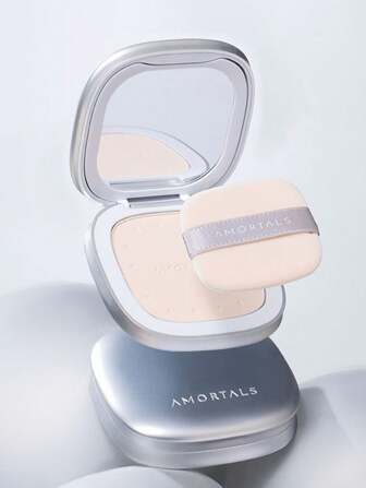 Amortals Setting Powder Compact Powder Oil-Control Fixative Powder Long-Lasting Translucent Powder Waterproof Sweatproof For Oily Skin Concealer Will Not Fade