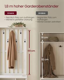 VASAGLE Coat Racks - Beyaz - Görünüm 5