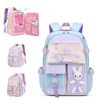 Girls Rabbit Backpack, Bunny School Backpack, Backpack, Waterproof Large Capacity Schoolbag Suitable For Grades 1-6 - Blue - View 1