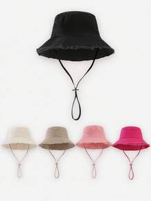 1 Piece Women's Summer Burrs And Big Brimmed Fisherman's Hat Sun Hat Beach Hat Sun Protection Sun Hat UV Protection Suitable For Outdoor Hiking And Cycling Leisure Travel - White - View 2