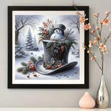 1 Stück 5D Diamantmalerei - Schneemann Muster, Diamant Kunst Handgefertigtes DIY Diamantmalerei Kreuzstich-Set, Dekoratives Geschenk, Geburtstagsgeschenk, Erwachsene Diamant Stickerei Mosaik Anfänger Diamantmalerei Set, Wohnzimmer Schlafzimmer Heimdekoration, Überraschungs-Kunstgeschenk, Ohne Rahmen