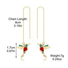 1 par de pendientes colgantes con diseño elegante de colibrí, incrustados con circonita cúbica brillante, un regalo delicado y encantador para mujeres