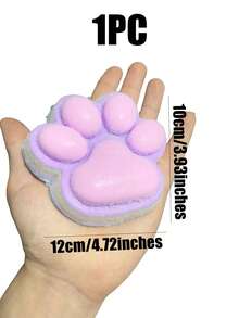 1pc Rainbow Color Squishy Soft Cute Cat Paw Squeeze Toy, Portable Stress Relief Fidget Toy, Ideal For Office Desk, Outings, Holiday Gifts, Party Favors, Classroom Rewards - Multicolor - View 12