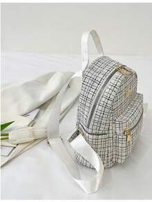 Korean Style Large Capacity Student Backpack, Plaid Pattern, Fashion, Versatile, Unique, Back To School Backpack - Multicolor - View 3