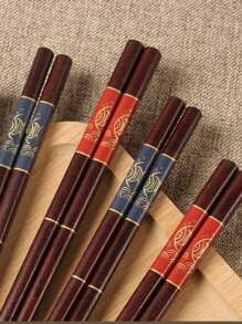 Wooden Japanese-Style Goldfish Home Chopsticks, Chinese Original Wood Sushi Chopsticks, Anti-Slip And Anti-Mildew,School Supplies