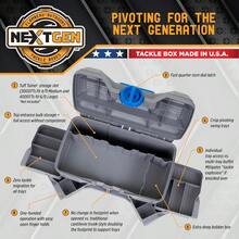 Outdoors Next Gen 4 0 Medium Fishing Tackle Box 4 Pivot Trays 23 Compartments Includes 25piece Tackle Kit Fishing Tackle And Gear Storage Fishing Lure Organizer Light Gray - LightGray - View 3