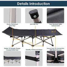 Folding Camping Cot For Adults Portable Camping Bed Cot With Mattress & Carry Bag Heavy Duty Padded Sleeping Cots For Home Office Nap Outdoor Camping Travel Max Load 440LBS, Grey