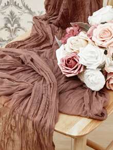 1 件/套 粗棉布桌旗 波西米亚风乡村风纱布粗棉布桌旗 适用于婚礼派对新娘迎婴派对生日招待会宴会仪式餐桌装饰 - 彩色 - 查看 22