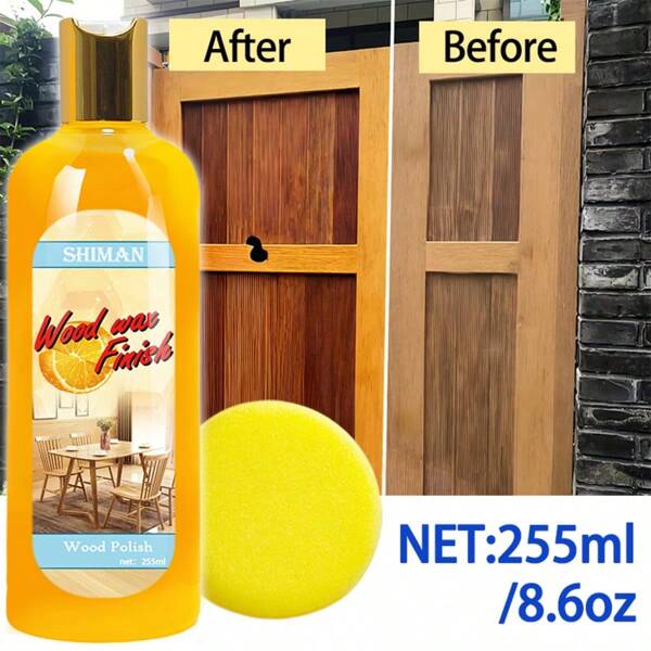 Cire d'abeille polish et conditionneur pour meubles en bois, met en valeur la beauté naturelle du chêne, du pin, du hêtre et plus. Scelle et protège pour une finition parfaite. Polish à la cire d'abeille (naturel, 255 ml)