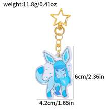 pocket monsters Accessoires Pokémon - Porte-clés en acrylique Eevee 9 formes, charmant pendentif de sac à dos, bijoux DIY pour femmes, accessoires de voiture, breloques de sac, sacs d'école, lettre de dessin animé