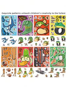 8PCS Make A Face Tung Tung Tung Sahur Cartoon Doodle Stickers Abstract Style Fit Laptop Decorative Stickers, Tanning Stickers, Room Decorative Headphones, Car Stickers Gift Decorative, Office Decorative Guitar Laptop Luggage DIY Handwritten Book Decorative Stickers