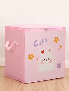 1pc Toy Storage Box,Cartoon Print Basket Organizer. Cute Basket With Handle. Animal Decoration, Book Basket, Gift Basket, Laundry Baskets Storage Basket Sundries Toy Storage Box