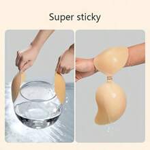 1 Par de Copas Desechables con Forma de Mango, Invisible sin Costuras, Elevadores de Pecho, Pastillas de Pecho, Accesorios de Lencería para Mujer