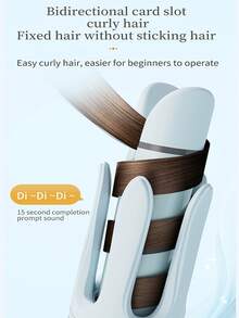 Auto Hair Curler And Straightener 2 In 1, 32mm Automatic Curling Iron With 4 Temperature, Automatic Shut-Off, Anti-Scald Rotating Curling Wand For Hair Styling, Blue