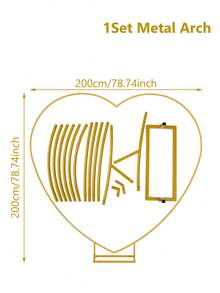 1 Set Heart Arch, Heart Balloon Stand, Birthday Decor, Wedding Decor, Engagement Decor, Proposal Decor, Valentine's Day Decor, Bridal Shower Decor, Anniversary Decor, Creative Floral Decor, Baby Shower Decor, Confession Ceremony Decor, Suitable For Flowers, Tulle, Balloons, Fits Various Occasions