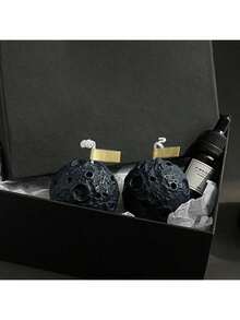 1PC Moon Aromatherapy Candle High-End Creative Ornaments Souvenirs Ball-Shaped Scented Candle Aromatherapy Gift Box Halloween,Spooky,Autumn,Festival,Holiday ,Winter,Holiday,Festival,Room Decor,Gifts Birthday Graduation - Black - View 3