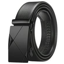 1-10 件男士精英商务休闲腰带，商务男士 PU 腰带，时尚纹理配饰，送礼的理想之选 - 黑色 - 查看 1