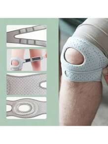 1 Pc-Adjustable Elastic Patella Knee Brace For Knee Discomfort, Knee Compression Sleeve Knee Brace, Workout Knee Pads For Women And Men-Suitable For Basketball, Tennis, Fitness, Running-10cm/4in Above Knee Circumference:30-56cm/12-22in, Black/ Grey