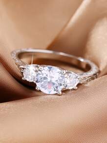1pc Elegant Zirconia Ring, Luxury Women's Engagement & Proposal Ring, Exquisite Accessory