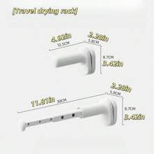 1pc Best Selling New Model 2025 White Travel Retractable Clothes Drying Rack, Foldable Multi-Function Balcony Drying Stand For Hotel/Home, Portable Extendable Laundry Hanger