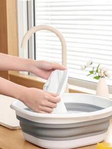 1件便携式折叠洗脸盆，多功能折叠盆，家用洗衣盆，水桶，盛水容器，水果蔬菜洗脸盆，洗脚盆，折叠盆，可用于浴室，旅行，大学宿舍，便携式浴室装饰，洗脸，洗菜，洗内衣，泡脚，适用于家庭，学校，办公室，汽车，节省空间返校