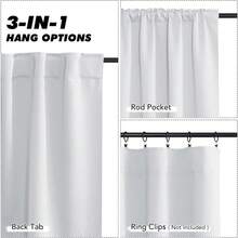 Local Delivery Black Blackout Curtains 63 Inch Length, Room Darkening Thermal Insulated Noise-Reducing Black Out Curtains For Bedroom Living Room Windows, Back Tab Rod Pocket, W52 X L63 Inches, 2 Panels - Greyish White - 查看 2