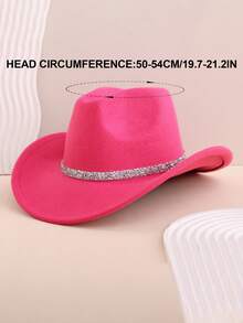 1 pieza Sombrero vaquero de mezclilla para niños, sombrero de fieltro suave de unicolor, sombrero vaquero occidental para adolescentes, adecuado para festivales, fiestas, salidas - Estilo 1 - Ver 6