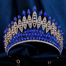 奢华新娘水晶水钻大皇冠，女士选美头饰，适合表演、派对、婚礼、宴会、情人节配饰 - 皇冠 - 查看 26