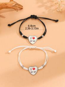 ATLVXJL 2 pièces Ensemble de bracelets lumineux pour couples "J'AIME MON PETIT AMI" et "J'AIME MA PETITE AMIE", ensemble de bijoux de mode décontractée, cadeau pour les couples, convient pour un port quotidien et les jours fériés (Saint-Valentin, Halloween)