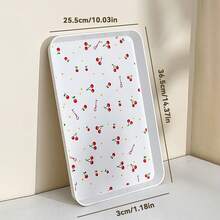 1/2/4Pcs Multifunctional Cherry Pattern Rectangular Plastic Serving Tray, Stackable Serving Plate For Food Snack Dessert Fruit, Food Plate Food Tray Tea Plate, Suitable For Student Adult Use In Home, Kitchen, Party, Rrestaurant - Multicolor - View 17