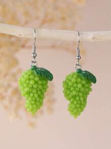 1 Pair Cute Faux Fruit Shaped Earrings, Summer Fun Lemon, Blueberry, Avocado, Watermelon, Strawberry, Orange, Resin Material Earrings