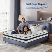 Matelas Confort 140x190 cm [26cm] | Certifié Oeko-Tex® | Mousse Mémoire+ Ressorts Ensachés | Anti-Acarien | Sommeil Réparateur | - Noir et Blanc - Voir 4