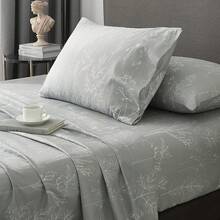 Black Sheets, Deep Pocket, 1800 Thread Count, Soft Breathable, Cute Printed Boho Farmhouse Bed Sheets, Up To 18 Inch - Light Grey - View 5