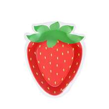 10pcs/20pcs/40pcs/50pcs/Set, Shaped Strawberry Party Paper Plate Strawberry Theme Shortbread Dessert Cake Disposable Plate Suitable For Birthday Party, Wedding, BabyShower Party Decoration Supplies