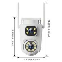 1 Unit Of 4MP (2MP + 2MP) Dual-Lens/Dual-Monitor Picture Intelligent Surveillance Camera, Powered By USB Data Cable, 2.4G Wireless WIFI Network Dual-Eye High-Definition Full-Color Night Vision Camera, Two-Way Voice, Motion Detection, Email Alert, Video Playback, Remote Viewing, Push Alert, Easy To Use, Suitable For Home, Office, Garden, Indoor/Outdoor