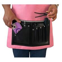 DELANTAL VERONA ROSSA, MANDIL VERONA ROSSA PARA ESTILISTA, MAQUILLADORA, MODELO VERONA ROSSA PARA ARTISTI UNGHIA Y ARTISTI CIGLIA, CON ACCESORIOS QUE PERMITEN LA COMODIDAD DE LA MUJER PARA ORGANIZAR SUS HERRAMIENTAS DE TRABAJO Y PROTECCION - Rosa coral - Ver 3