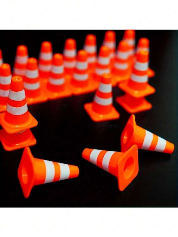 10 Stücke Mini Verkehrszeichen, Mini Straßensperren Kegel Requisiten, Simulation Verkehrsszene Spielzeug Verkehrsschild Modell, Weihnachtsgeschenkfüller, Spielzimmer Dekoration! Liebevolle dekorative Ornamente