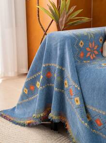 1 Stück Boho Chic Sofaüberwurf mit Acht-Blatt-Design - weich, schwer, tierfreundlich, Couchüberzug für Hunde, Sofabezug 3/2/1 Sitzer, Couchschutz für Wohnzimmer, Schlafzimmer, Bürodekoration