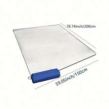 1pc Aluminum Foil Mat With Storage Bag - High Quality Portable Rectangular Cover For Camping, Beach Tents And Picnics - Protects Against Water, Mud & Dirt - Ideal For 4 Person Outdoor Adventures, Picnic Essentials, Glossy Surface, Durable Design