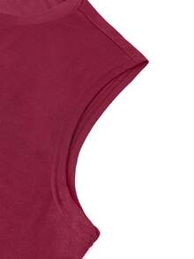 Men's Casual Heart & Letter Print Round Neck Tank Top - Burgundy - View 5