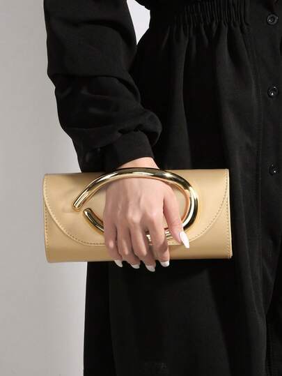 Cartera de embrague de unicolor vintage retro, bolso de mano a juego, bolsa de PU elegante para mujer, para boda, fiesta, baile de graduación, cena