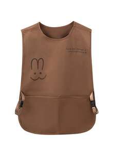 1pc Waterproof Kitchen Apron, Cafe Work Uniform Vest, Unisex Plus Size Bib Apron - Multicolor - View 2