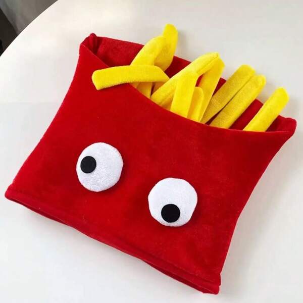 1pc Cartoon Fries & Burger Design Funny Party Hat, Creative Costume Headgear For Stage Performance, Photo Shoot Props Halloween