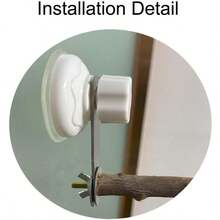 Perchas naturales para pájaros con ventosas para ventana, espejo, coche, ducha, viaje, baño, madera, perchas interiores y exteriores para pájaros silvestres, pequeños, medianos y grandes, loros, periquitos, cacatúas, conures, pinzones, agapornis con forma de T de 10 W - Madera - Ver 2