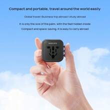 PHILIPS Socket Converter SPB1013B/93 Universal, Compact And Portable, Fixed Safety Lock, Wide Voltage Design, Suitable For Global Travel/Foreign Business Trip/Study Abroad